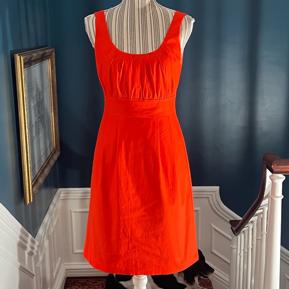 J. Crew Bright red Orange Sleeveless size 4 dress nwt d425